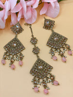 Load image into Gallery viewer, शनीज़ा बेबी पिंक पोल्की टीका सेट