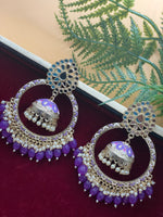 Load image into Gallery viewer, मीनाकारी ओवरसाइज़्ड मिरर झुमकी