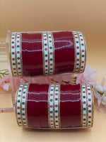 Load image into Gallery viewer, Dark Red Bindi Dott Choora