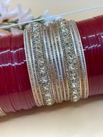 Load image into Gallery viewer, गहरा लाल पोल्की ब्राइडल चूड़ा