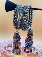 Load image into Gallery viewer, Stretchable Oxidised Bangles