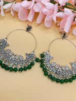 Load image into Gallery viewer, chandbali Oxidised Oversized Peacock Earrings