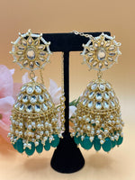 Load image into Gallery viewer, green imitation jewellery jhumkas online