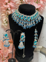 Load image into Gallery viewer, Sinu Rhinestone Blue Choker Set