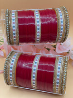 Load image into Gallery viewer, Pearl Bindi Dark Red Choora