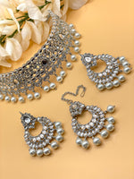 Load image into Gallery viewer, Silver Kundan Choker Set
