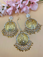 Load image into Gallery viewer, White Golde Maang Tikka Set