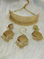 Load image into Gallery viewer, Amba loads of pearls Choker with tikka earring set