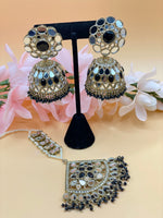 Load image into Gallery viewer, धानी मिरर मांग टीका सेट