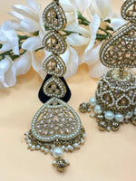 Load image into Gallery viewer, उच्च गुणवत्ता स्टेटमेंट पोल्की टीका इयररिंग सेट