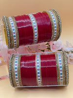 Load image into Gallery viewer, Pearl Bindi Dark Red Choora