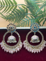 Load image into Gallery viewer, मीनाकारी ओवरसाइज़्ड मिरर झुमकी