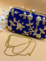 Load image into Gallery viewer, Royal Blue Gold Clutch