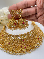 Load image into Gallery viewer, Dia The Golden Polki Choker Set