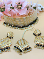 Load image into Gallery viewer, Amba loads of pearls Choker with tikka earring set