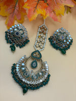 Load image into Gallery viewer, Green Mirror tika set online from indian