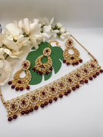 Load image into Gallery viewer, महिमा मैरून भारतीय चोकर सेट