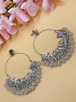 Load image into Gallery viewer, chandbali Oxidised Oversized Peacock Earrings
