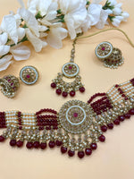 Load image into Gallery viewer, Mantra Polki Choker Set