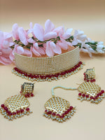 Load image into Gallery viewer, Amba loads of pearls Choker with tikka earring set