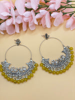 Load image into Gallery viewer, chandbali Oxidised Oversized Peacock Earrings