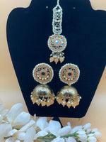 Load image into Gallery viewer, Rose gold Simple Mirror Maang Tikka Set