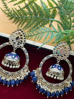 Load image into Gallery viewer, मीनाकारी ओवरसाइज़्ड मिरर झुमकी