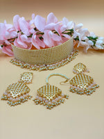 Load image into Gallery viewer, Amba loads of pearls Choker with tikka earring set