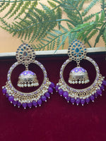 Load image into Gallery viewer, मीनाकारी ओवरसाइज़्ड मिरर झुमकी