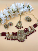 Load image into Gallery viewer, Mantra Polki Choker Set