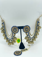 Load image into Gallery viewer, Kavya Bahubali Trending Style with Tikka Indian Earring Set