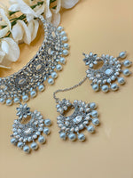 Load image into Gallery viewer, Silver Kundan Choker Set