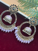 Load image into Gallery viewer, मीनाकारी ओवरसाइज़्ड मिरर झुमकी