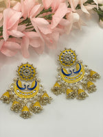 Load image into Gallery viewer, Radha Kundan Meenakari Peacock Earrings