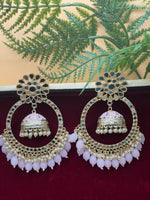 Load image into Gallery viewer, मीनाकारी ओवरसाइज़्ड मिरर झुमकी