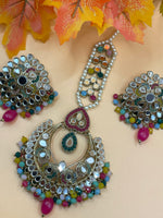 Load image into Gallery viewer, Multi colour Mirror tika set online from indian