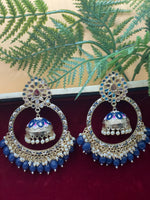 Load image into Gallery viewer, मीनाकारी ओवरसाइज़्ड मिरर झुमकी