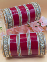 Load image into Gallery viewer, Aastha Polki Dark Red Bridal Choora