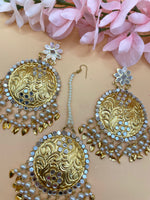 Load image into Gallery viewer, White Golde Maang Tikka Set