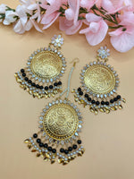 Load image into Gallery viewer, Black Golde Maang Tikka Set