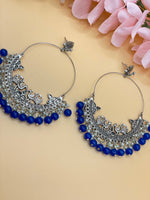 Load image into Gallery viewer, chandbali Oxidised Oversized Peacock Earrings