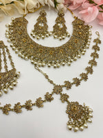Load image into Gallery viewer, Gold with white indian bridal jewellery sets online near toronto