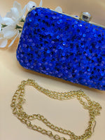 Load image into Gallery viewer, Royal Blue Gold Clutch