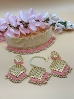 Load image into Gallery viewer, Amba loads of pearls Choker with tikka earring set