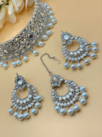 Load image into Gallery viewer, Silver Kundan Choker Set