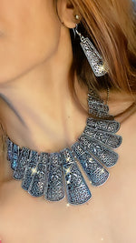 Load image into Gallery viewer, Pratya Oxidised Necklace Earrings