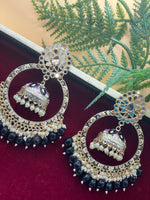 Load image into Gallery viewer, मीनाकारी ओवरसाइज़्ड मिरर झुमकी