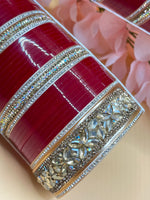 Load image into Gallery viewer, Aastha Polki Dark Red Bridal Choora