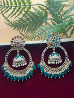 Load image into Gallery viewer, मीनाकारी ओवरसाइज़्ड मिरर झुमकी