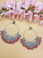 Load image into Gallery viewer, chandbali Oxidised Oversized Peacock Earrings